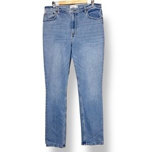 Abercrombie & Fitch Ultra High Rise 90s Slim Straight Jeans 33 16 Long Tall blue